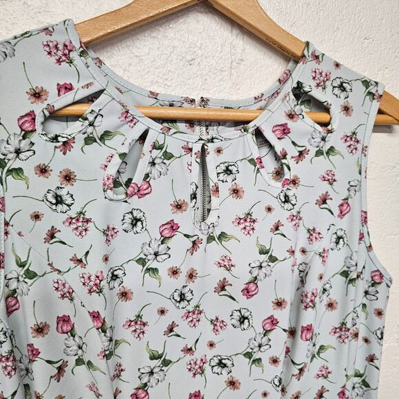 Danny Nicole Y2K Coquette Dress Size 14 Green Floral Cutout Spring Easter - Picture 3 of 10